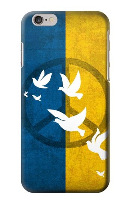 W3857 Colombe de la paix drapeau ukrainien Etui Coque Housse et Flip Housse Cuir pour iPhone 6 6S