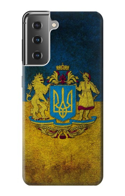 W3858 Drapeau de l'Ukraine Etui Coque Housse et Flip Housse Cuir pour Samsung Galaxy S21 Plus 5G, Galaxy S21+ 5G