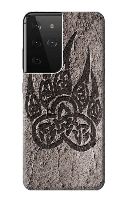 W3832 Patte d'ours nordique viking Berserkers Rock Etui Coque Housse et Flip Housse Cuir pour Samsung Galaxy S21 Ultra 5G