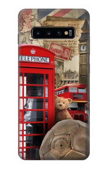 W3856 Vintage Londres Britannique Etui Coque Housse et Flip Housse Cuir pour Samsung Galaxy S10 Plus