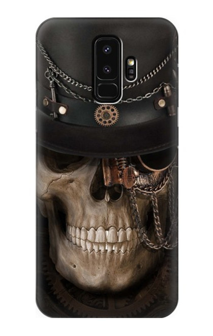 W3852 Crâne Steampunk Etui Coque Housse et Flip Housse Cuir pour Samsung Galaxy S9 Plus