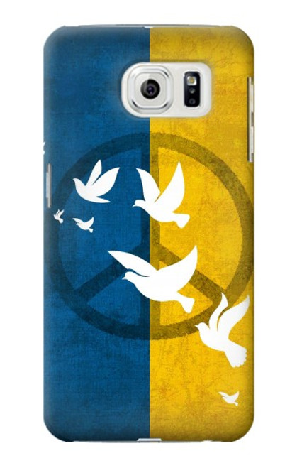 W3857 Colombe de la paix drapeau ukrainien Etui Coque Housse et Flip Housse Cuir pour Samsung Galaxy S7 Edge