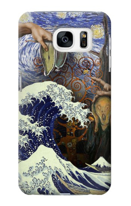 W3851 Monde de l'art Van Gogh Hokusai Da Vinci Etui Coque Housse et Flip Housse Cuir pour Samsung Galaxy S7