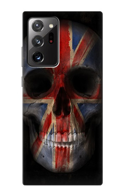 W3848 Crâne de drapeau du Royaume-Uni Etui Coque Housse et Flip Housse Cuir pour Samsung Galaxy Note 20 Ultra, Ultra 5G
