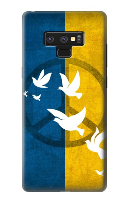 W3857 Colombe de la paix drapeau ukrainien Etui Coque Housse et Flip Housse Cuir pour Note 9 Samsung Galaxy Note9