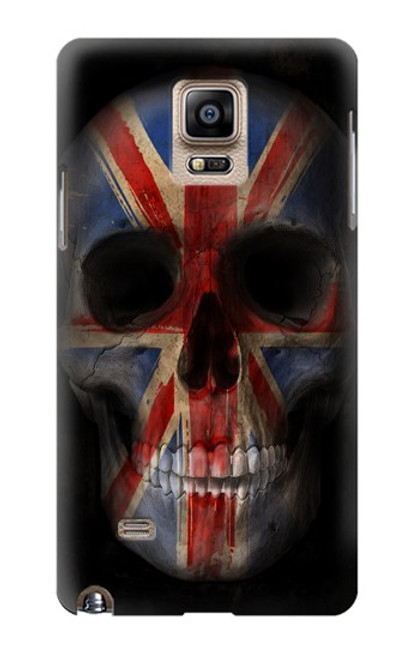 W3848 Crâne de drapeau du Royaume-Uni Etui Coque Housse et Flip Housse Cuir pour Samsung Galaxy Note 4