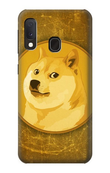 W3826 Dogecoin Shiba Etui Coque Housse et Flip Housse Cuir pour Samsung Galaxy A20e