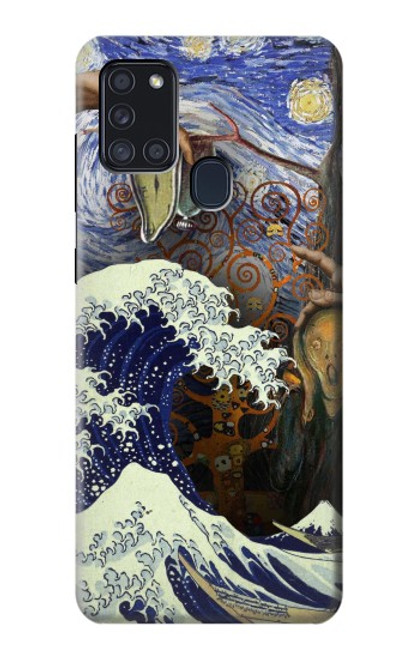 W3851 Monde de l'art Van Gogh Hokusai Da Vinci Etui Coque Housse et Flip Housse Cuir pour Samsung Galaxy A21s