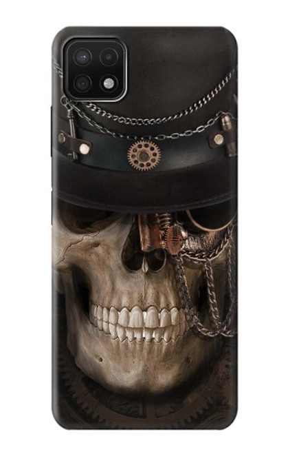 W3852 Crâne Steampunk Etui Coque Housse et Flip Housse Cuir pour Samsung Galaxy A22 5G