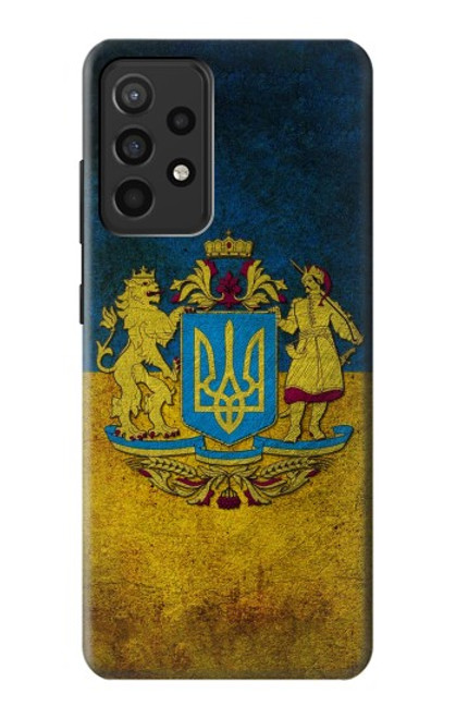 W3858 Drapeau de l'Ukraine Etui Coque Housse et Flip Housse Cuir pour Samsung Galaxy A52, Galaxy A52 5G