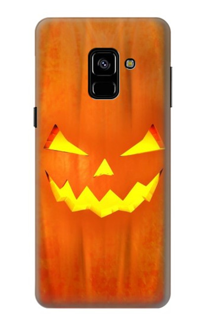 W3828 Citrouille d'Halloween Etui Coque Housse et Flip Housse Cuir pour Samsung Galaxy A8 (2018)