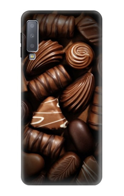 W3840 Amateurs de chocolat au lait au chocolat noir Etui Coque Housse et Flip Housse Cuir pour Samsung Galaxy A7 (2018)