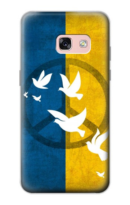 W3857 Colombe de la paix drapeau ukrainien Etui Coque Housse et Flip Housse Cuir pour Samsung Galaxy A3 (2017)