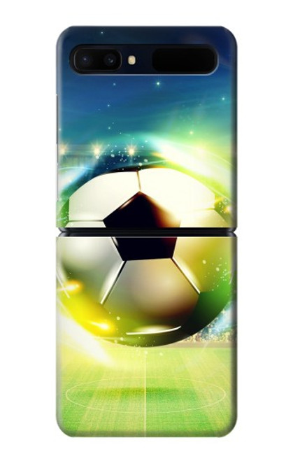 W3844 Ballon de football de football rougeoyant Etui Coque Housse et Flip Housse pour Samsung Galaxy Z Flip 5G