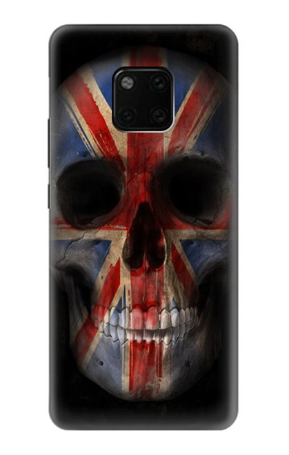 W3848 Crâne de drapeau du Royaume-Uni Etui Coque Housse et Flip Housse Cuir pour Huawei Mate 20 Pro