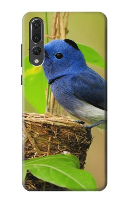 W3839 Oiseau bleu du bonheur Oiseau bleu Etui Coque Housse et Flip Housse Cuir pour Huawei P20 Pro