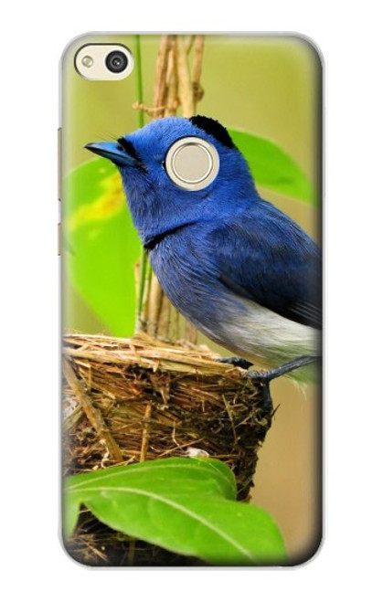 W3839 Oiseau bleu du bonheur Oiseau bleu Etui Coque Housse et Flip Housse Cuir pour Huawei P8 Lite (2017)