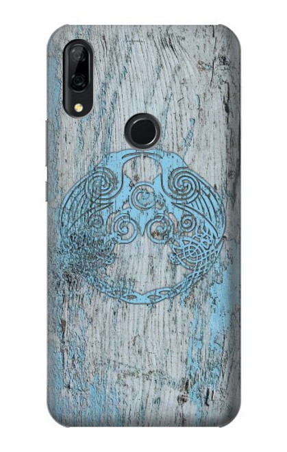 W3829 Huginn et Muninn Twin Ravens Norse Etui Coque Housse et Flip Housse Cuir pour Huawei P Smart Z, Y9 Prime 2019