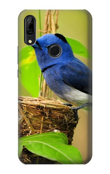 W3839 Oiseau bleu du bonheur Oiseau bleu Etui Coque Housse et Flip Housse Cuir pour Huawei P Smart Z, Y9 Prime 2019