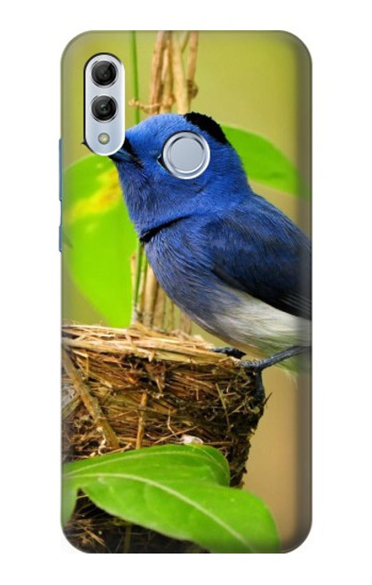 W3839 Oiseau bleu du bonheur Oiseau bleu Etui Coque Housse et Flip Housse Cuir pour Huawei Honor 10 Lite, Huawei P Smart 2019