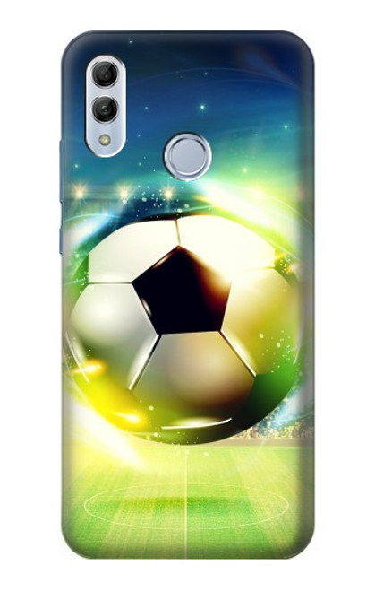 W3844 Ballon de football de football rougeoyant Etui Coque Housse et Flip Housse Cuir pour Huawei Honor 10 Lite, Huawei P Smart 2019