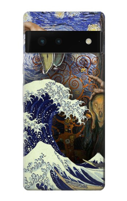 W3851 Monde de l'art Van Gogh Hokusai Da Vinci Etui Coque Housse et Flip Housse Cuir pour Google Pixel 6