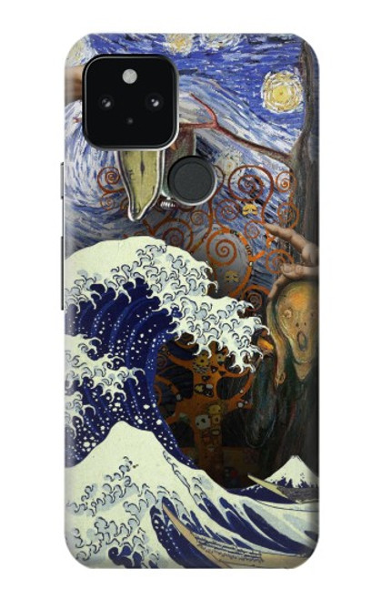 W3851 Monde de l'art Van Gogh Hokusai Da Vinci Etui Coque Housse et Flip Housse Cuir pour Google Pixel 5