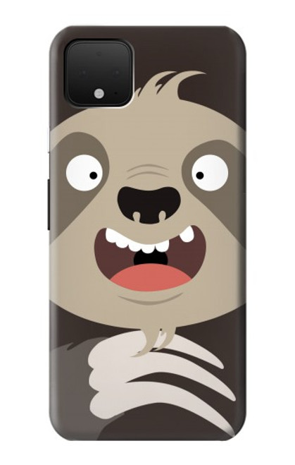 W3855 Dessin animé visage paresseux Etui Coque Housse et Flip Housse Cuir pour Google Pixel 4