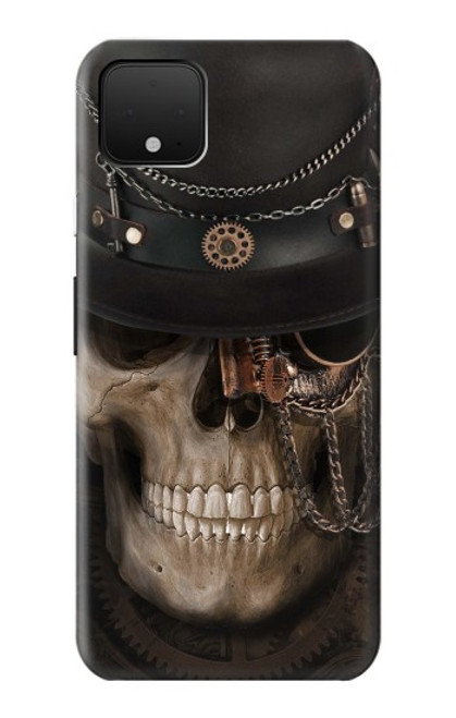 W3852 Crâne Steampunk Etui Coque Housse et Flip Housse Cuir pour Google Pixel 4 XL