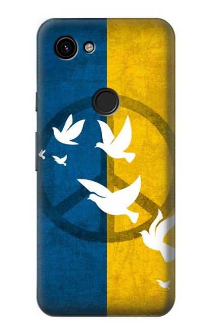 W3857 Colombe de la paix drapeau ukrainien Etui Coque Housse et Flip Housse Cuir pour Google Pixel 3a