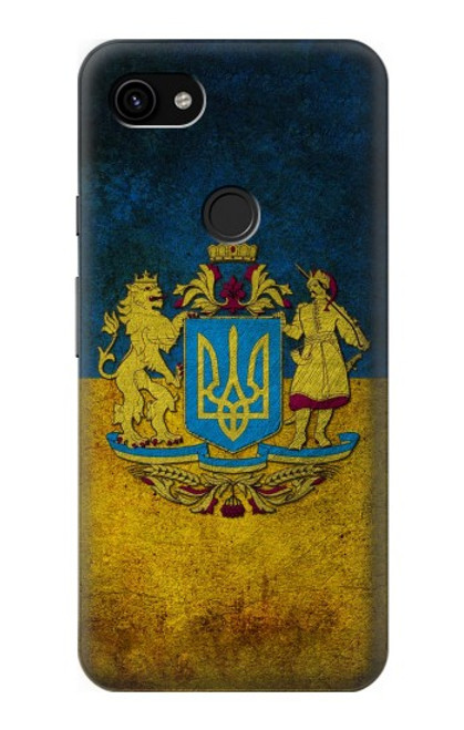 W3858 Drapeau de l'Ukraine Etui Coque Housse et Flip Housse Cuir pour Google Pixel 3a XL