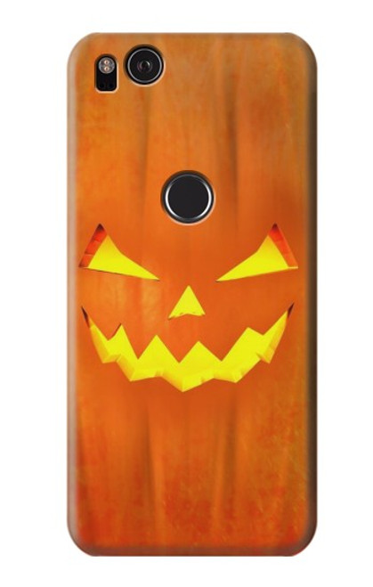 W3828 Citrouille d'Halloween Etui Coque Housse et Flip Housse Cuir pour Google Pixel 2