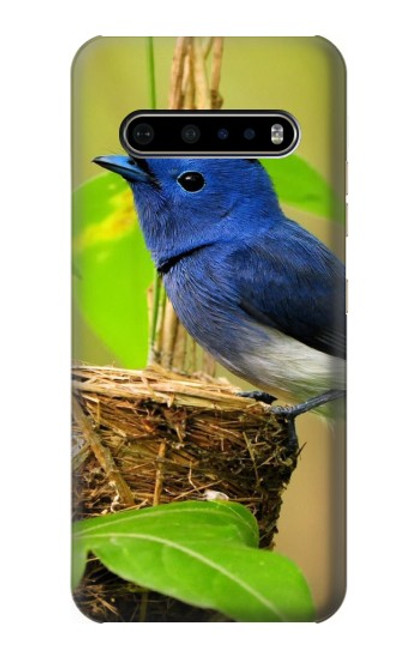 W3839 Oiseau bleu du bonheur Oiseau bleu Etui Coque Housse et Flip Housse Cuir pour LG V60 ThinQ 5G