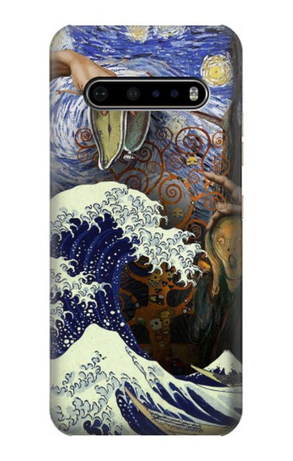 W3851 Monde de l'art Van Gogh Hokusai Da Vinci Etui Coque Housse et Flip Housse Cuir pour LG V60 ThinQ 5G