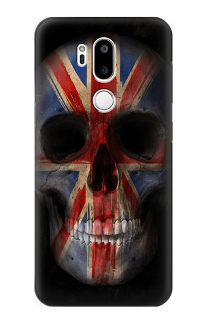 W3848 Crâne de drapeau du Royaume-Uni Etui Coque Housse et Flip Housse Cuir pour LG G7 ThinQ