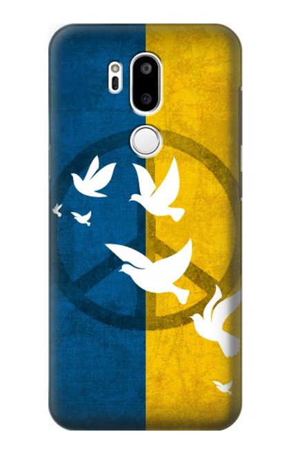 W3857 Colombe de la paix drapeau ukrainien Etui Coque Housse et Flip Housse Cuir pour LG G7 ThinQ