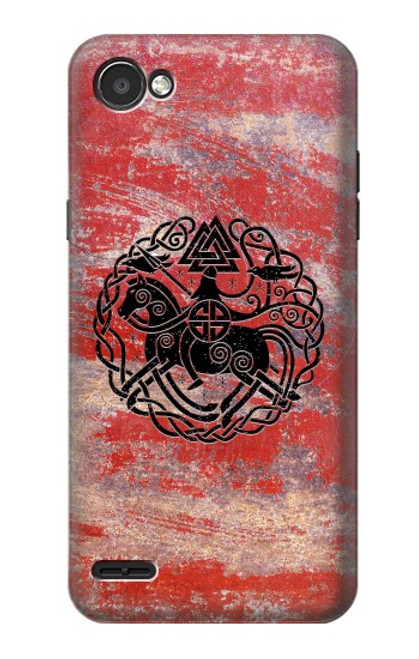 W3831 Symbole antique nordique viking Etui Coque Housse et Flip Housse Cuir pour LG Q6