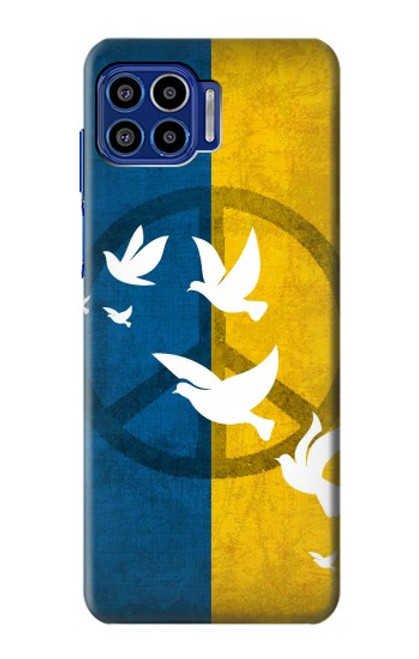 W3857 Colombe de la paix drapeau ukrainien Etui Coque Housse et Flip Housse Cuir pour Motorola One 5G