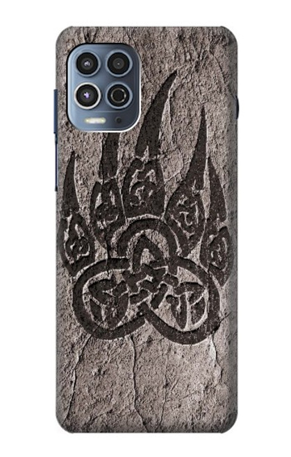 W3832 Patte d'ours nordique viking Berserkers Rock Etui Coque Housse et Flip Housse Cuir pour Motorola Moto G100