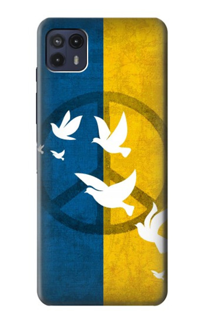 W3857 Colombe de la paix drapeau ukrainien Etui Coque Housse et Flip Housse Cuir pour Motorola Moto G50 5G