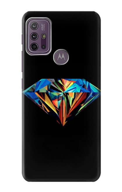 W3842 Diamant coloré abstrait Etui Coque Housse et Flip Housse Cuir pour Motorola Moto G10 Power