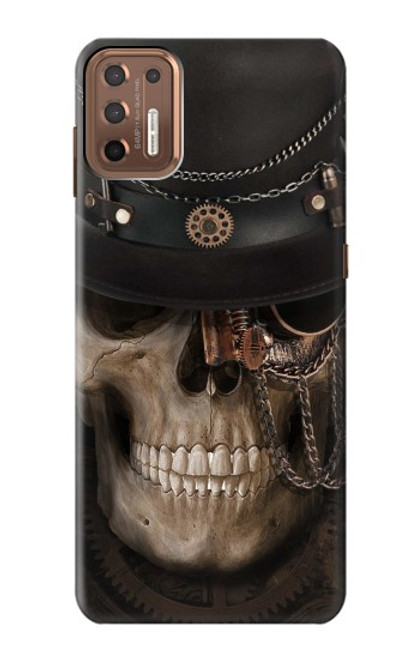 W3852 Crâne Steampunk Etui Coque Housse et Flip Housse Cuir pour Motorola Moto G9 Plus