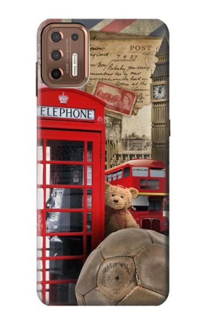 W3856 Vintage Londres Britannique Etui Coque Housse et Flip Housse Cuir pour Motorola Moto G9 Plus