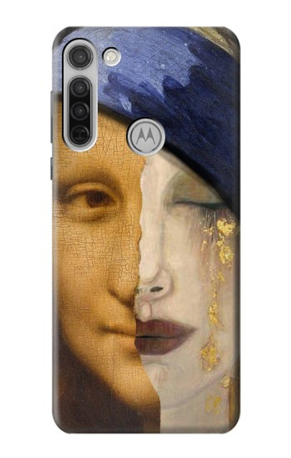 W3853 La Joconde Gustav Klimt Vermeer Etui Coque Housse et Flip Housse Cuir pour Motorola Moto G8