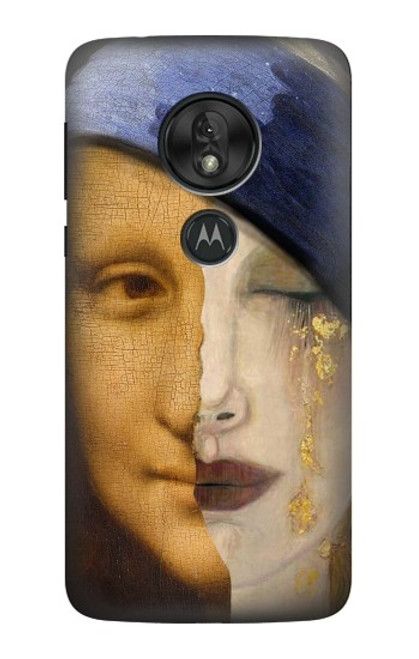 W3853 La Joconde Gustav Klimt Vermeer Etui Coque Housse et Flip Housse Cuir pour Motorola Moto G7 Power