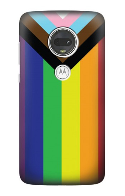 W3846 Drapeau de fierté LGBT Etui Coque Housse et Flip Housse Cuir pour Motorola Moto G7, Moto G7 Plus