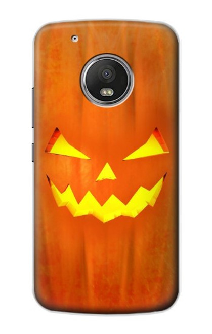 W3828 Citrouille d'Halloween Etui Coque Housse et Flip Housse Cuir pour Motorola Moto G5 Plus