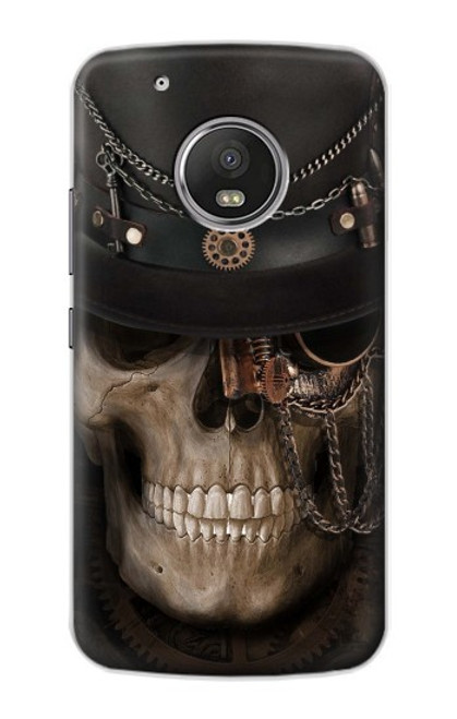 W3852 Crâne Steampunk Etui Coque Housse et Flip Housse Cuir pour Motorola Moto G5 Plus