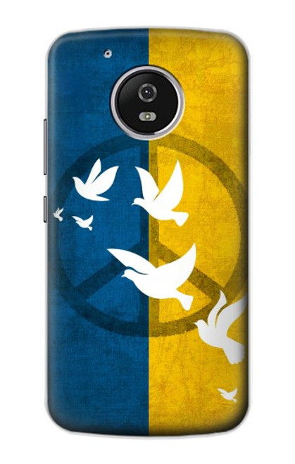 W3857 Colombe de la paix drapeau ukrainien Etui Coque Housse et Flip Housse Cuir pour Motorola Moto G5