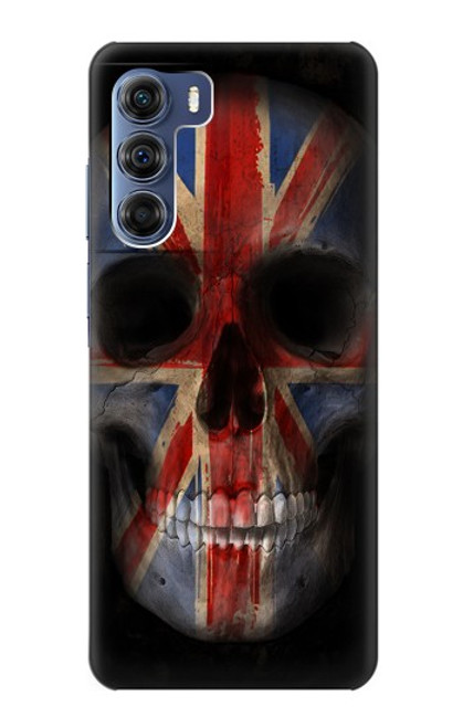 W3848 Crâne de drapeau du Royaume-Uni Etui Coque Housse et Flip Housse Cuir pour Motorola Edge S30